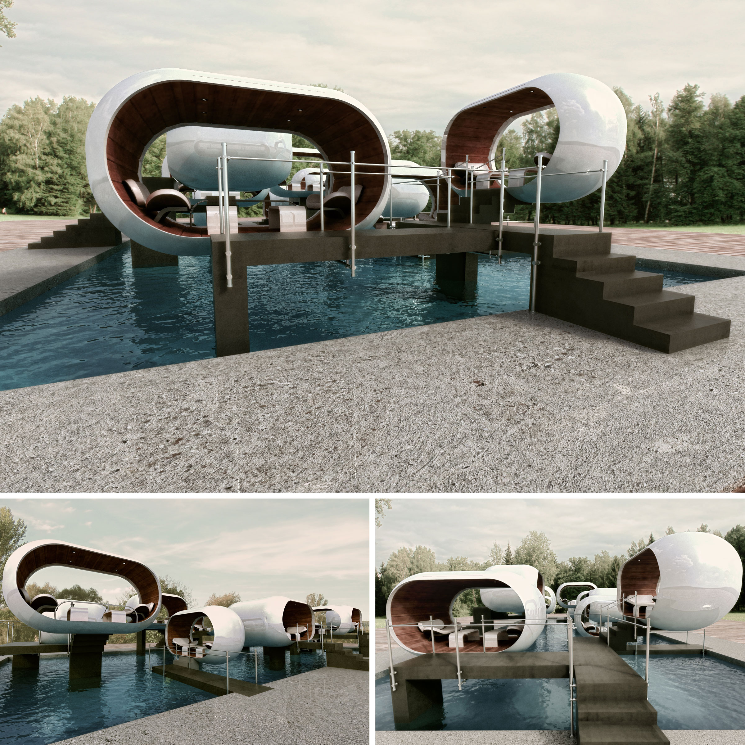 Perspective view of 'bubbles' Architectural design