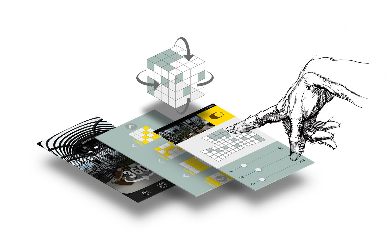 UI of 'Aperture' Dynamic Arcutecture project