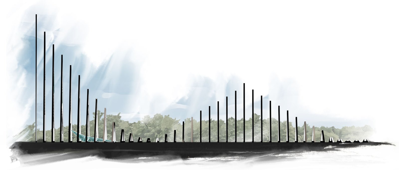 Side view of 'Fossil' Installation