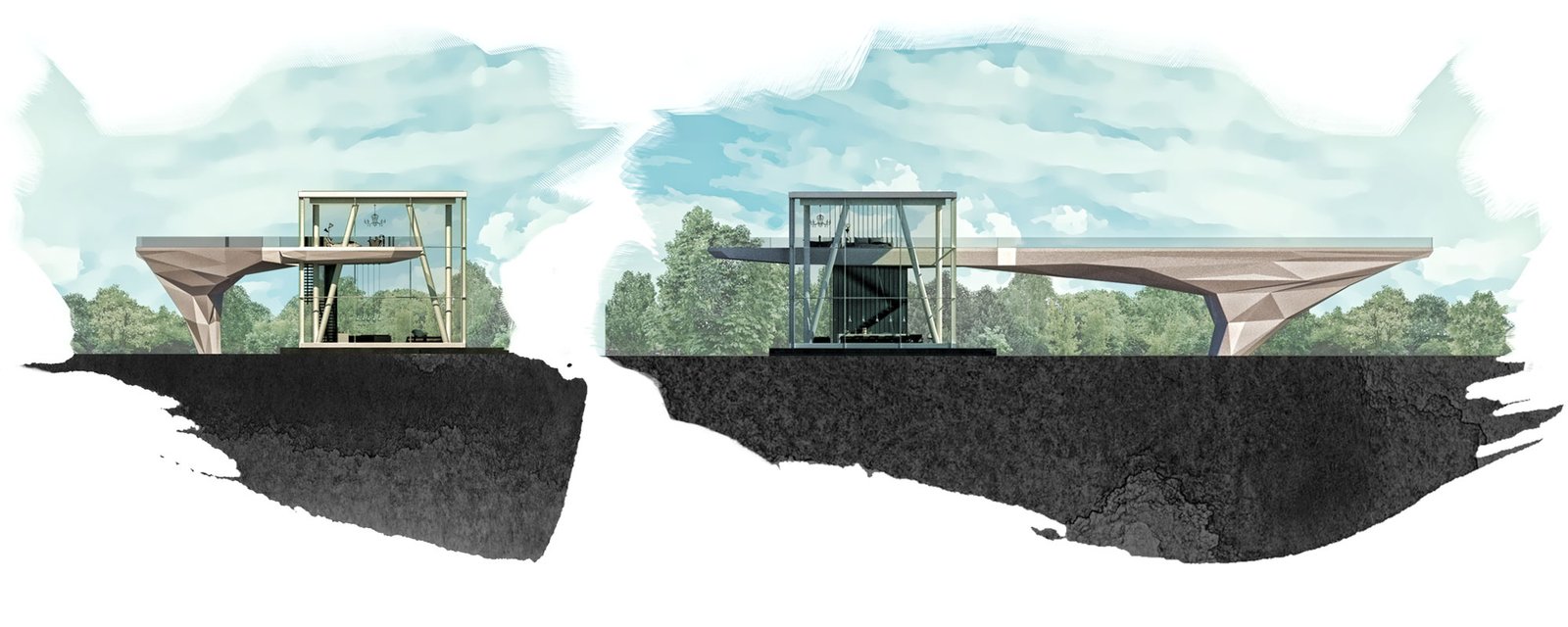 Elevations of 'inderite' Architectural design